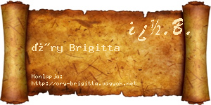 Őry Brigitta névjegykártya